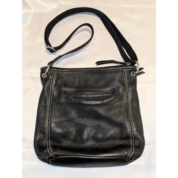 The Sak Black Pebbled Leather Adjustable Crossbody Bag Multi Pocket Purse Lined - Picture 4 of 8